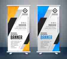 Free vector roll up banner stand design set