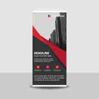 Vettore gratuito red creativo roll up banner template