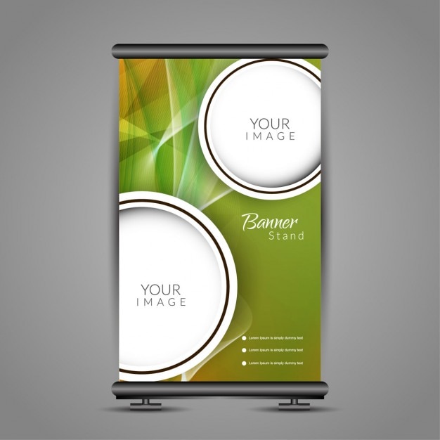 Vettore gratuito elegante colorato roll up banner design