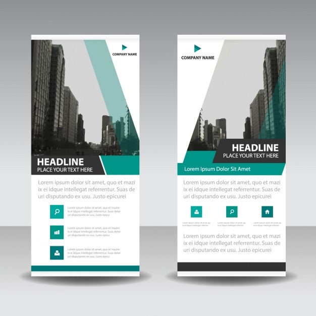 Vettore gratuito green abstract arrotolare banner template