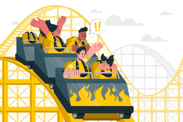 Free vector roller coaster concept illustration