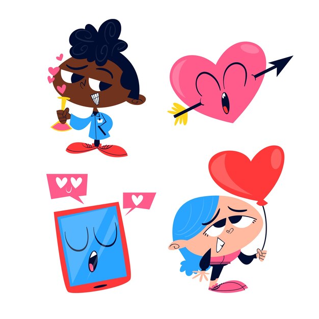 Romance cartoon stickers