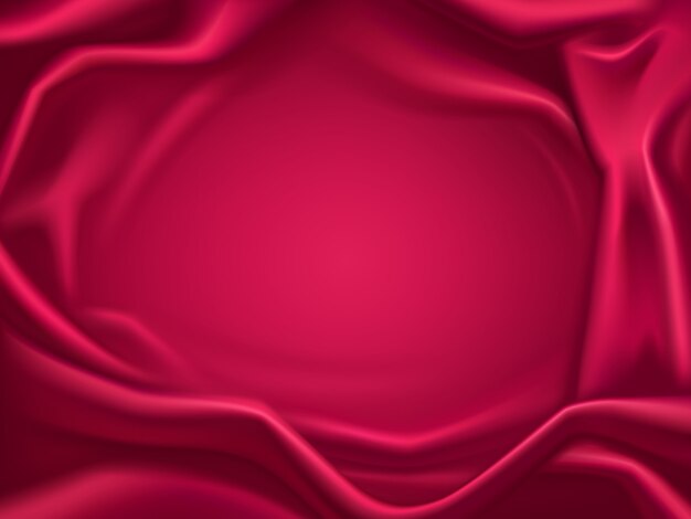 Romantic background of luxury, red satin, wavy crimson, silk fabric