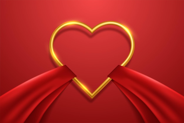 Romantic background with red heart shape balloon