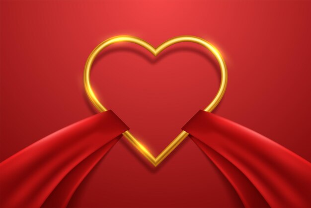 Romantic background with red heart shape balloon