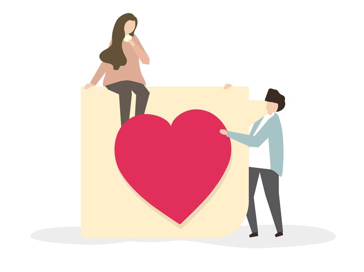 मुफ़्त वेक्टर romantic couple in love illustration