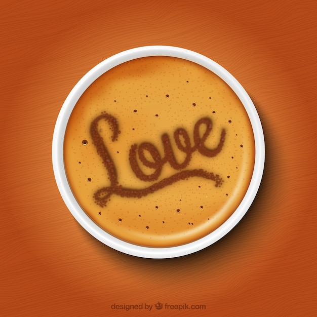 Бесплатное векторное изображение Романтический чашка кофе