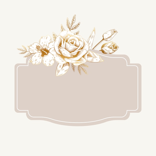 Romantic floral badge