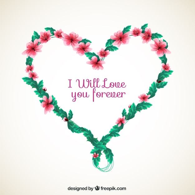 Free vector romantic floral heart