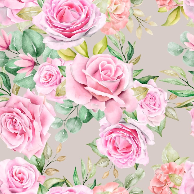 Free vector romantic floral seamless pattern