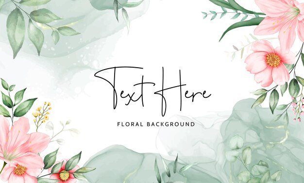 romantic floral watercolor background template