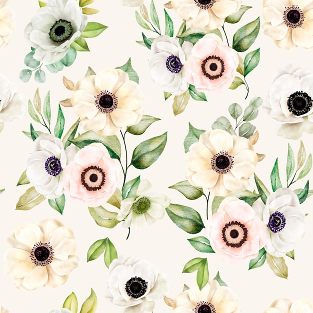 romantic floral watercolor seamless pattern