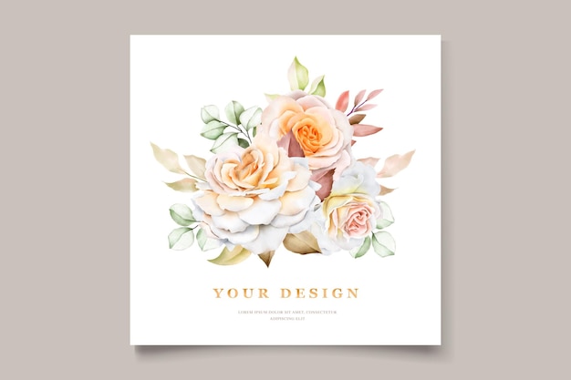 ロマンチックな手描きの花の結婚式の招待カードセット