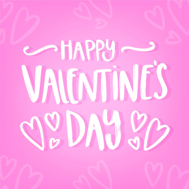 Free vector romantic happy valentines day lettering