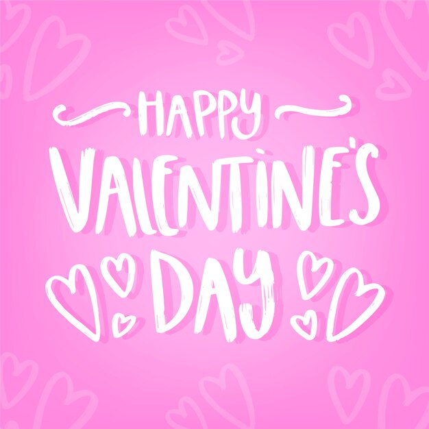 Romantic happy valentines day lettering