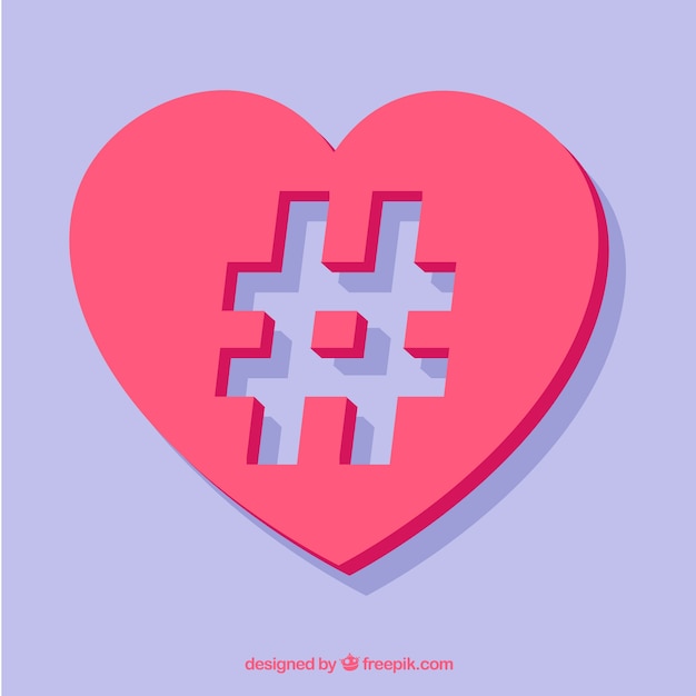 Vettore gratuito romantico design dell'hashtag