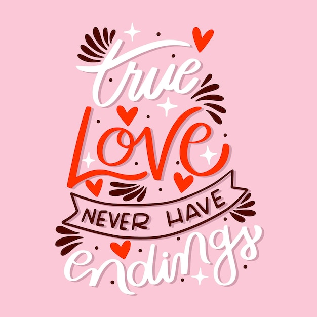 Free vector romantic lettering design