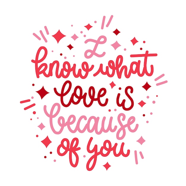 Romantic lettering message theme