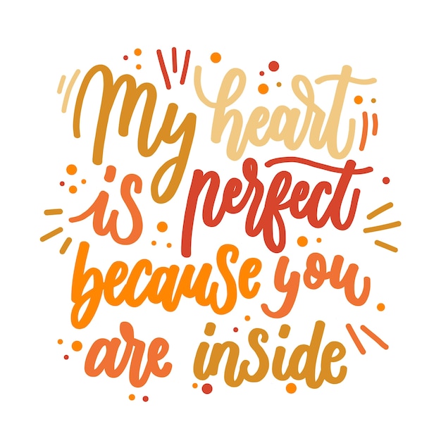 Romantic lettering message