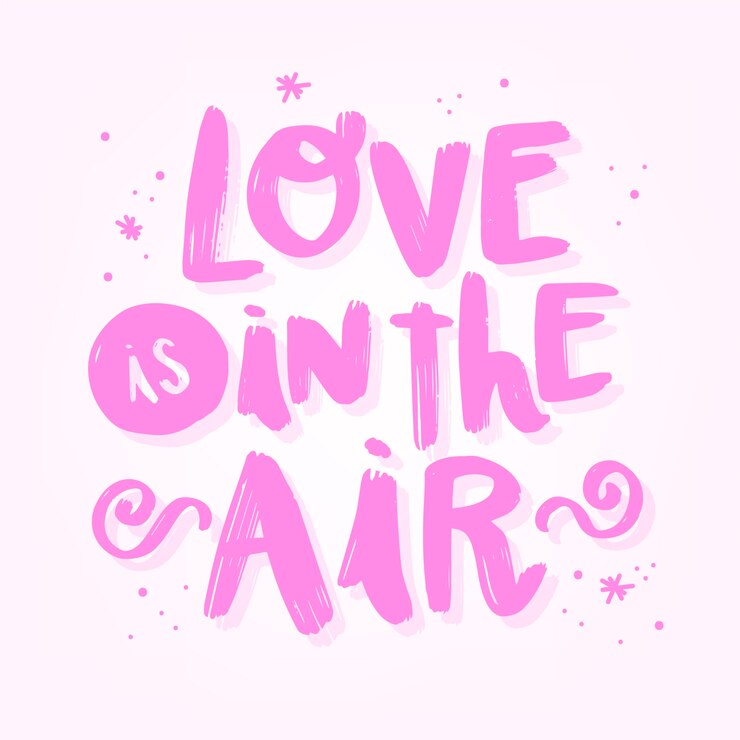 Free Vector romantic lettering with cute quote