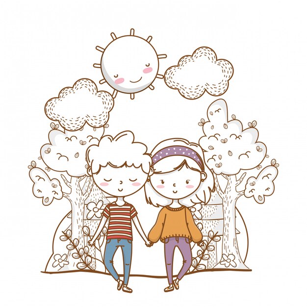 Valentine matching outfit couple pack Vector | Free Download