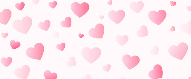 Free vector romantic love hearts pattern banner for valentines day media posts