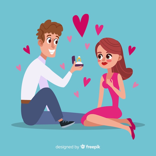 Romantic marriage proposal concept