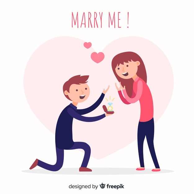 Romantic marriage proposal concept
