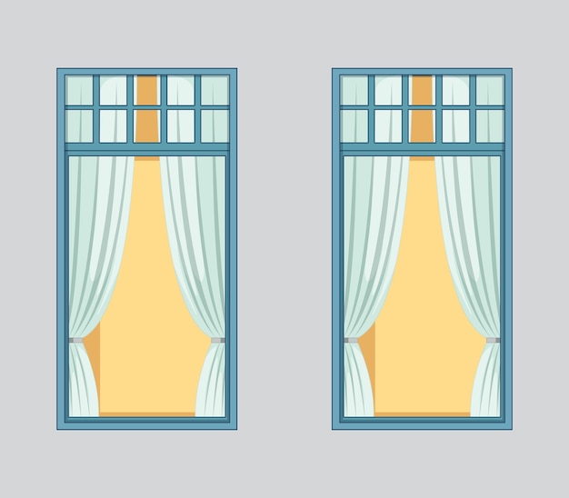 Free vector romantic old european style windows