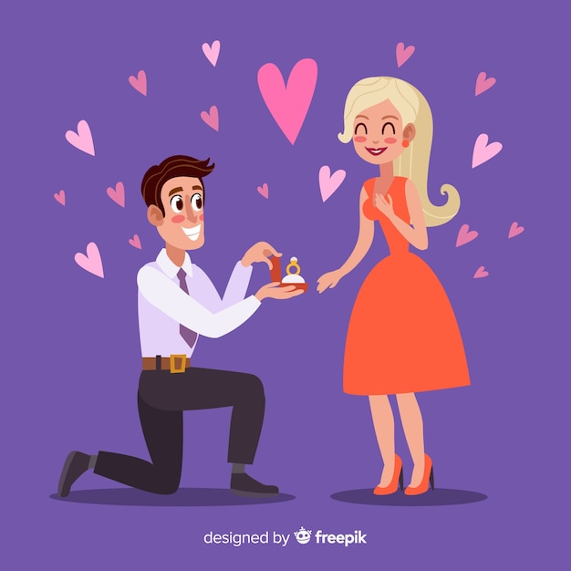 Free vector romantic proposal concept