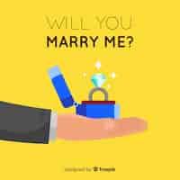 Free vector romantic proposal concept