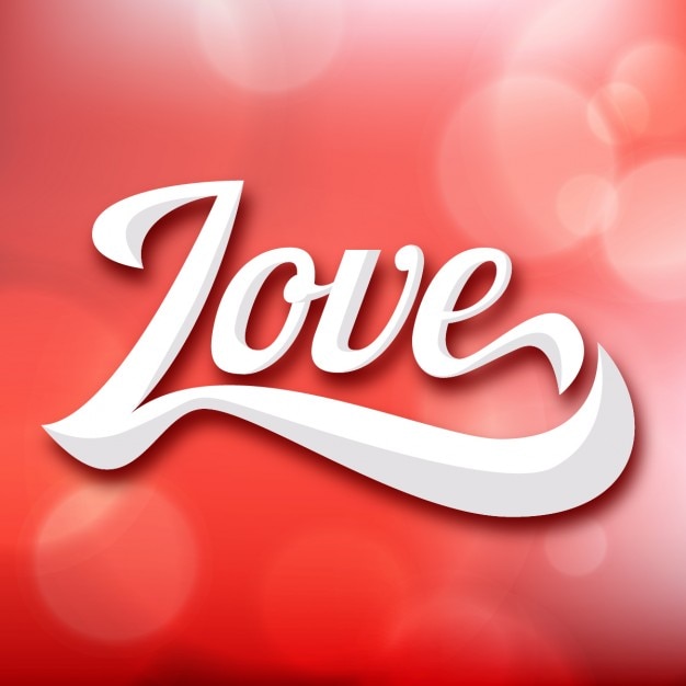 Free vector romantic red background with lettering