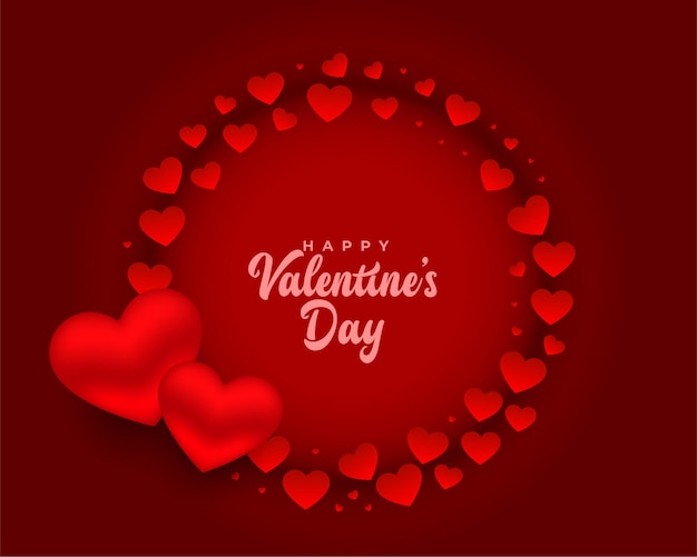 ロマンチックな赤い幸せなバレンタインデーカードのデザイン