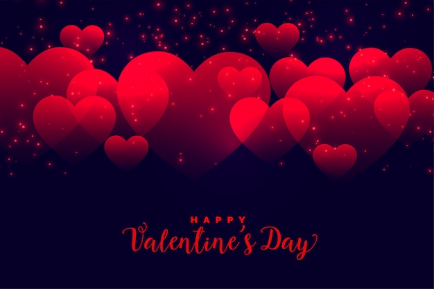 Романтические красные сердца фон на день Святого Валентина