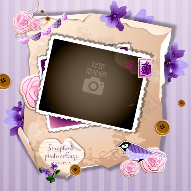 A romantic setting on a violet background