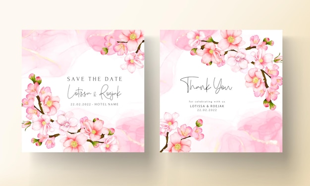 Free vector romantic valentine flower wedding invitation card template