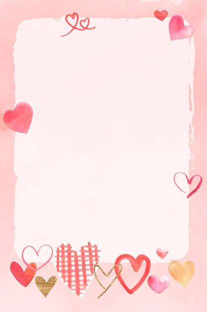 Romantic Valentine’s Day frame  in watercolor