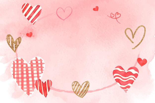 Free vector romantic valentine's day frame in watercolor