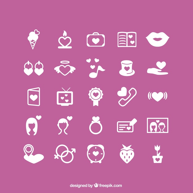 Free vector romantic valentine's icons