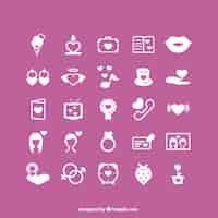 Free vector romantic valentine's icons