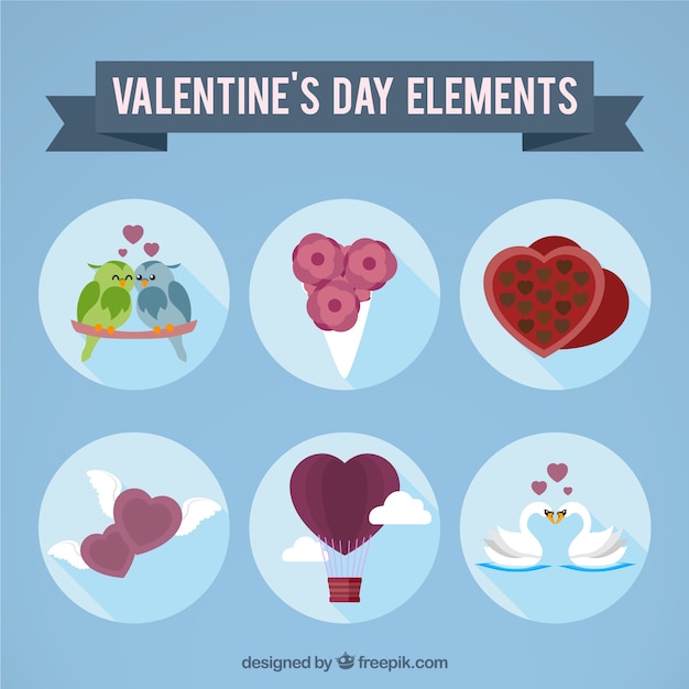 Romantic Valentines day elements