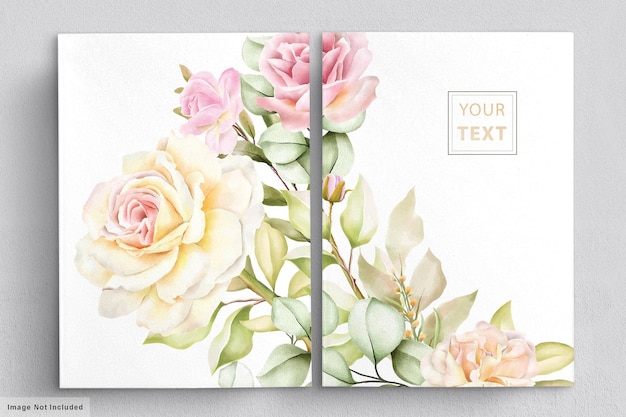 Romantic watercolor floral wedding card set