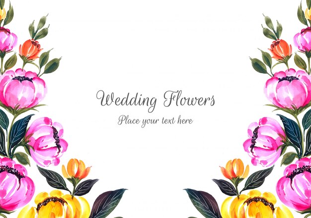 ロマンチックな結婚式の招待状の花フレームカード