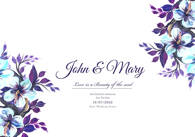 	Romantic wedding invitation flowers frame card