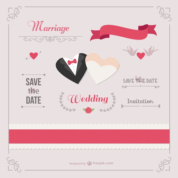 Romantic wedding invitation template