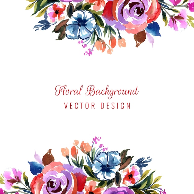 Romantic wedding invitation with colorful flowers card background