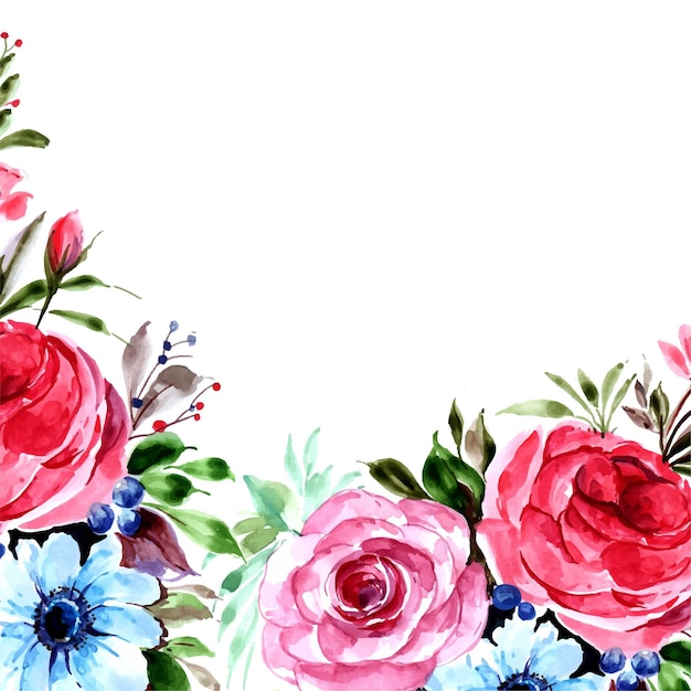 Романтическое свадебное приглашение с ярким цветочным фоном карты