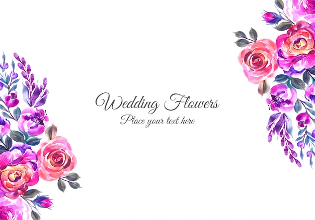 Романтическое свадебное приглашение с яркими цветами