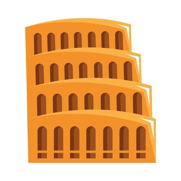 Бесплатное векторное изображение Иконка римского колизея изолирована