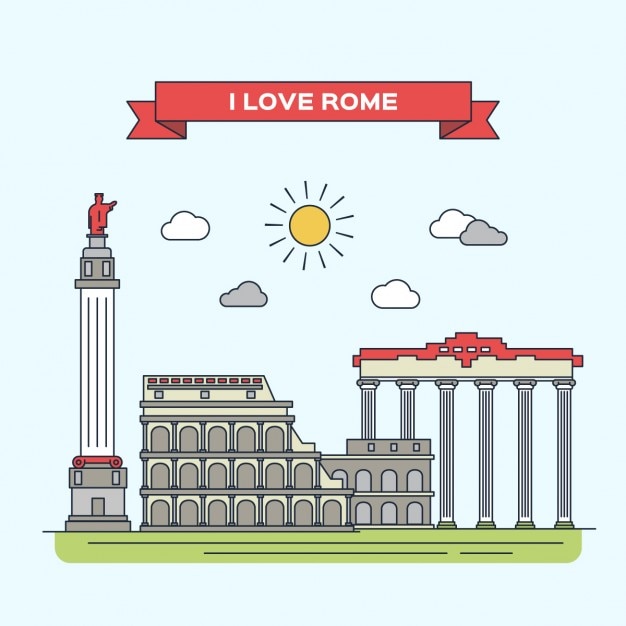 Free vector rome flat illustration